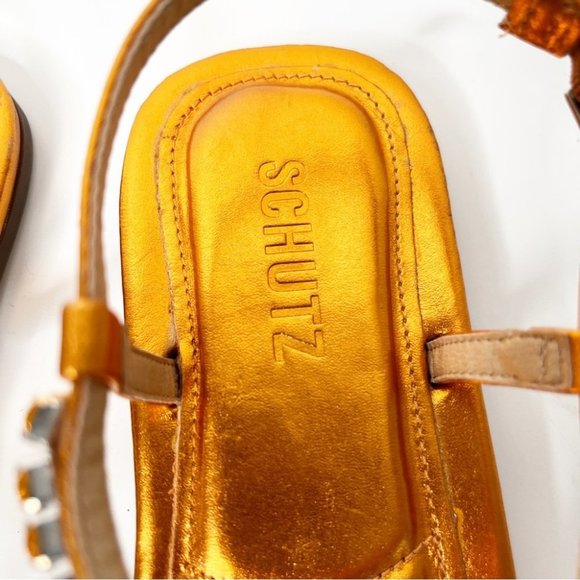 SCHUTZ Orange Embellished Sandals - Picture 10 of 12